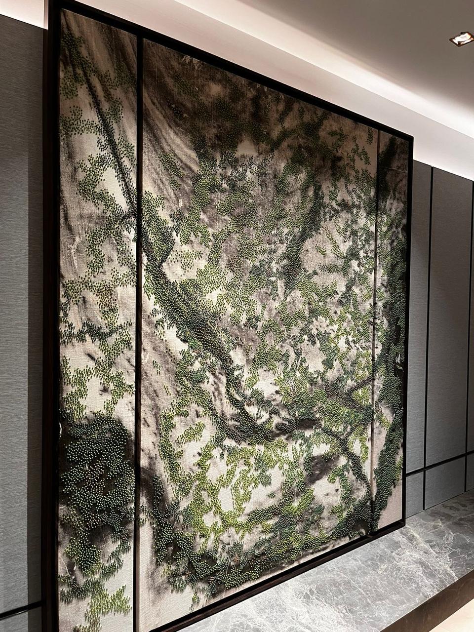 A poised pause;  balanced between strength and softness.  Essence: Viraam embodies composure, a moment of  stillness woven into function and form