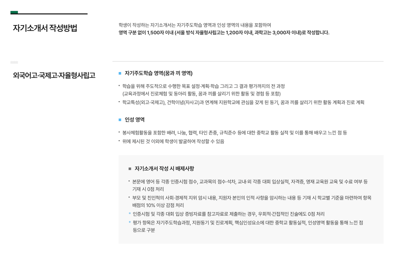 자기주도학습전형, 고등학교 자소서 예시, 고등학교 입시, 자사고 자기소개서, 고입 자기소개서 예시