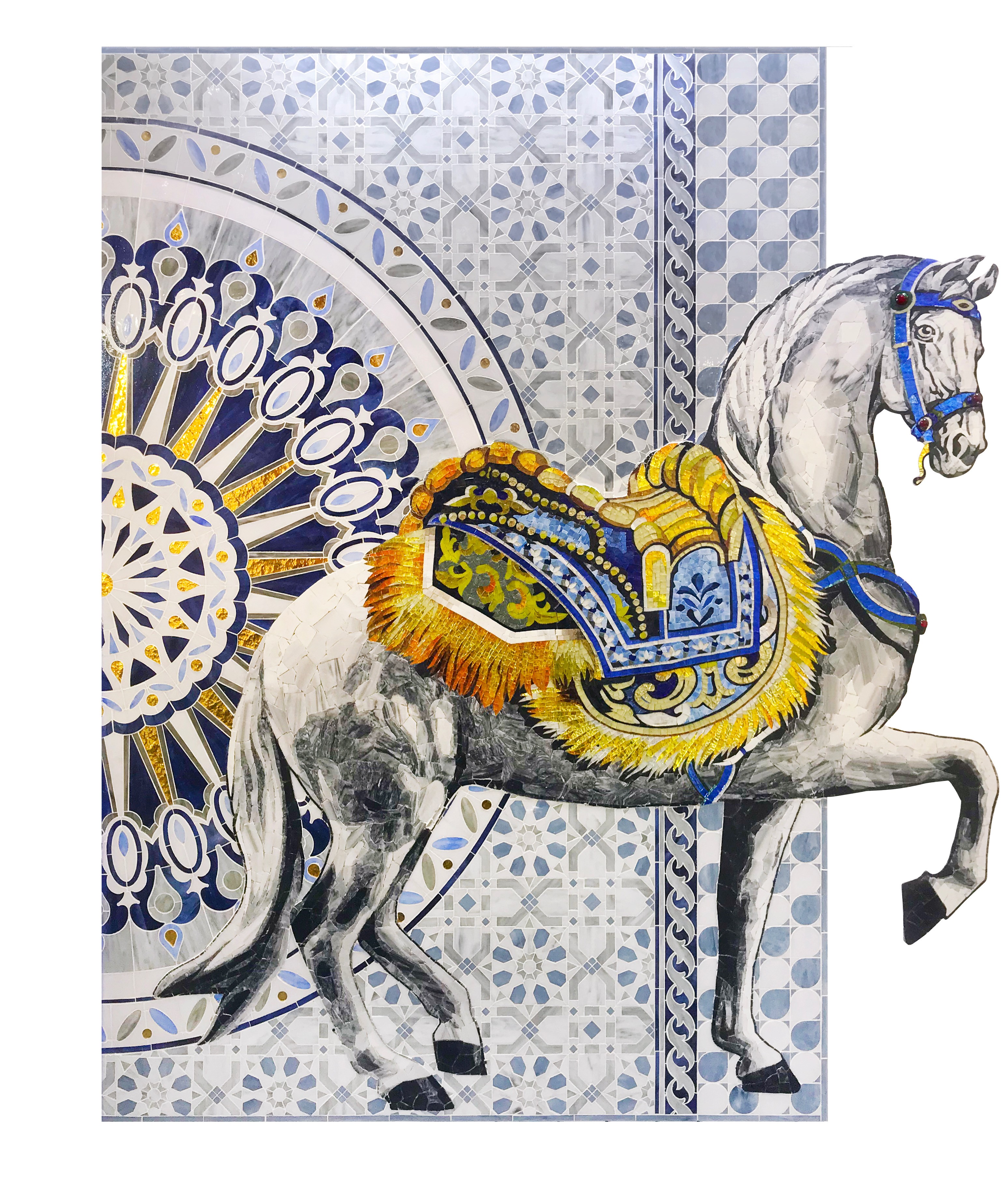 A soft-toned watercolor painting depicting a mountainous landscape with earthy hues and a flowing stream