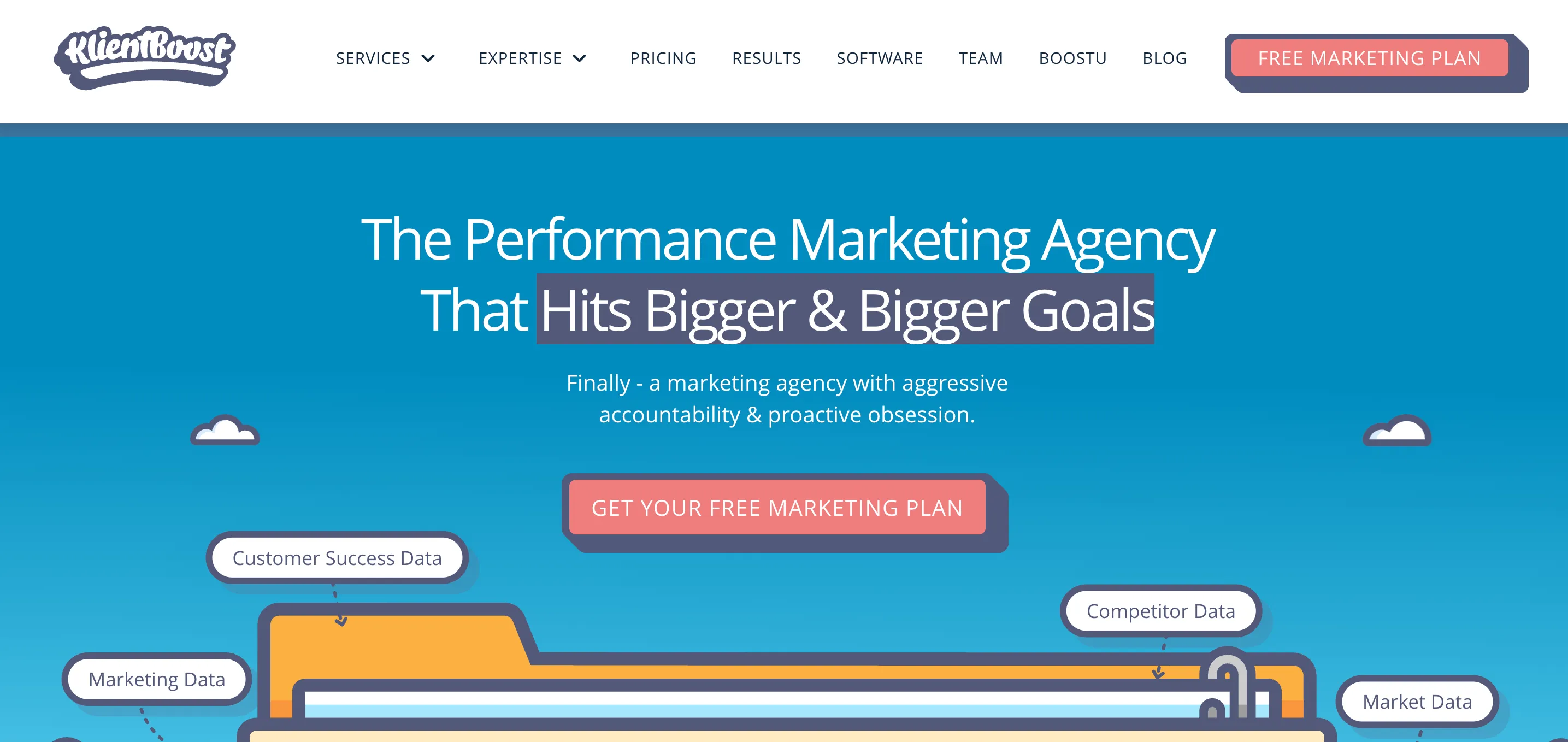 Screenshot of KlientBoost platform