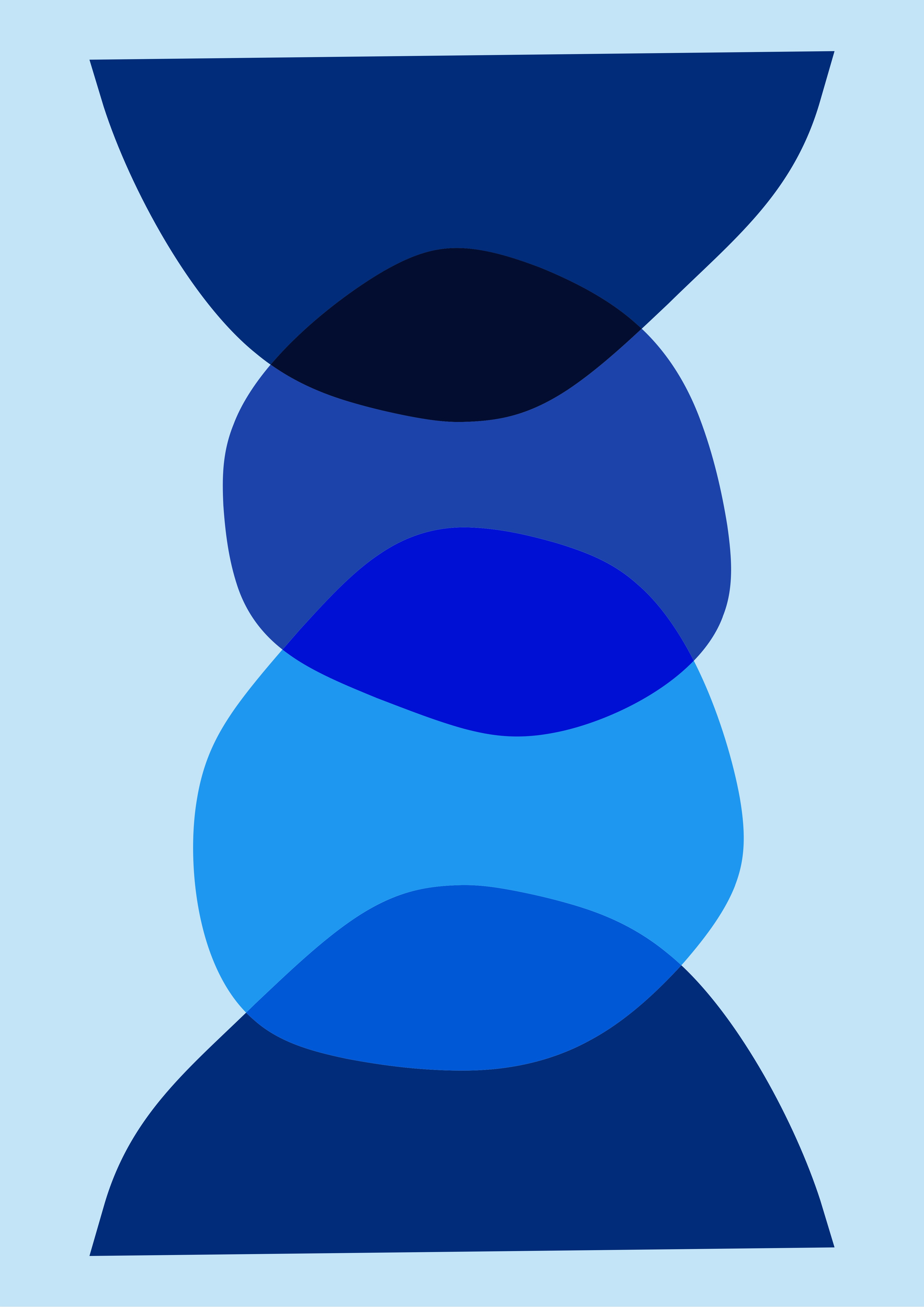 Blue aesthetic abstract wallpaper with layered geometric blobs
