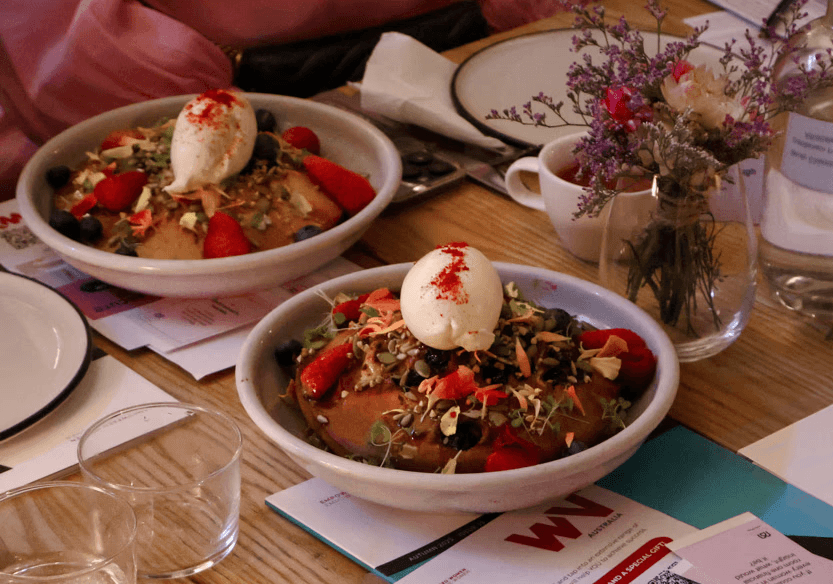Dessert on a restaurant table