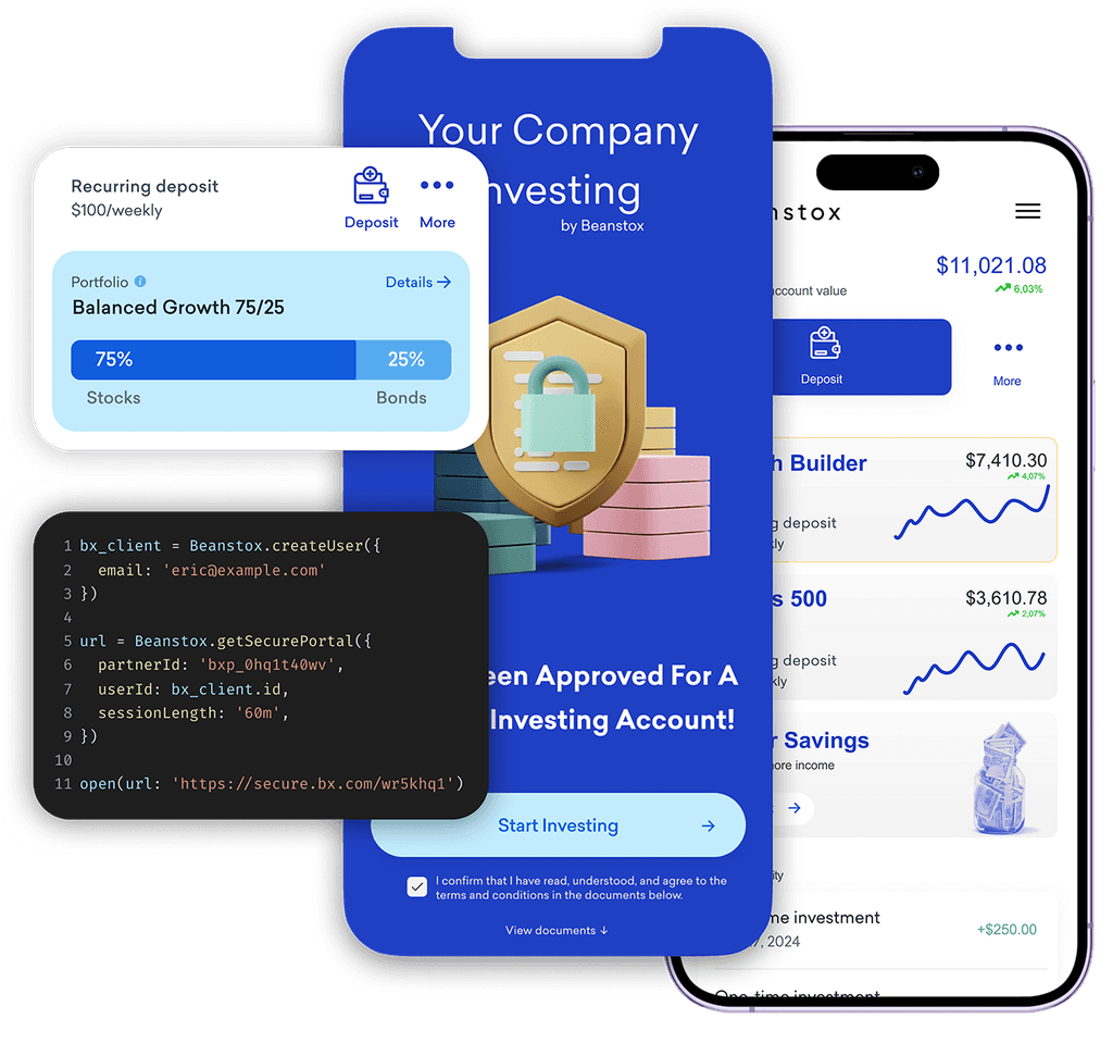 App showing beginner investor experience for B2B