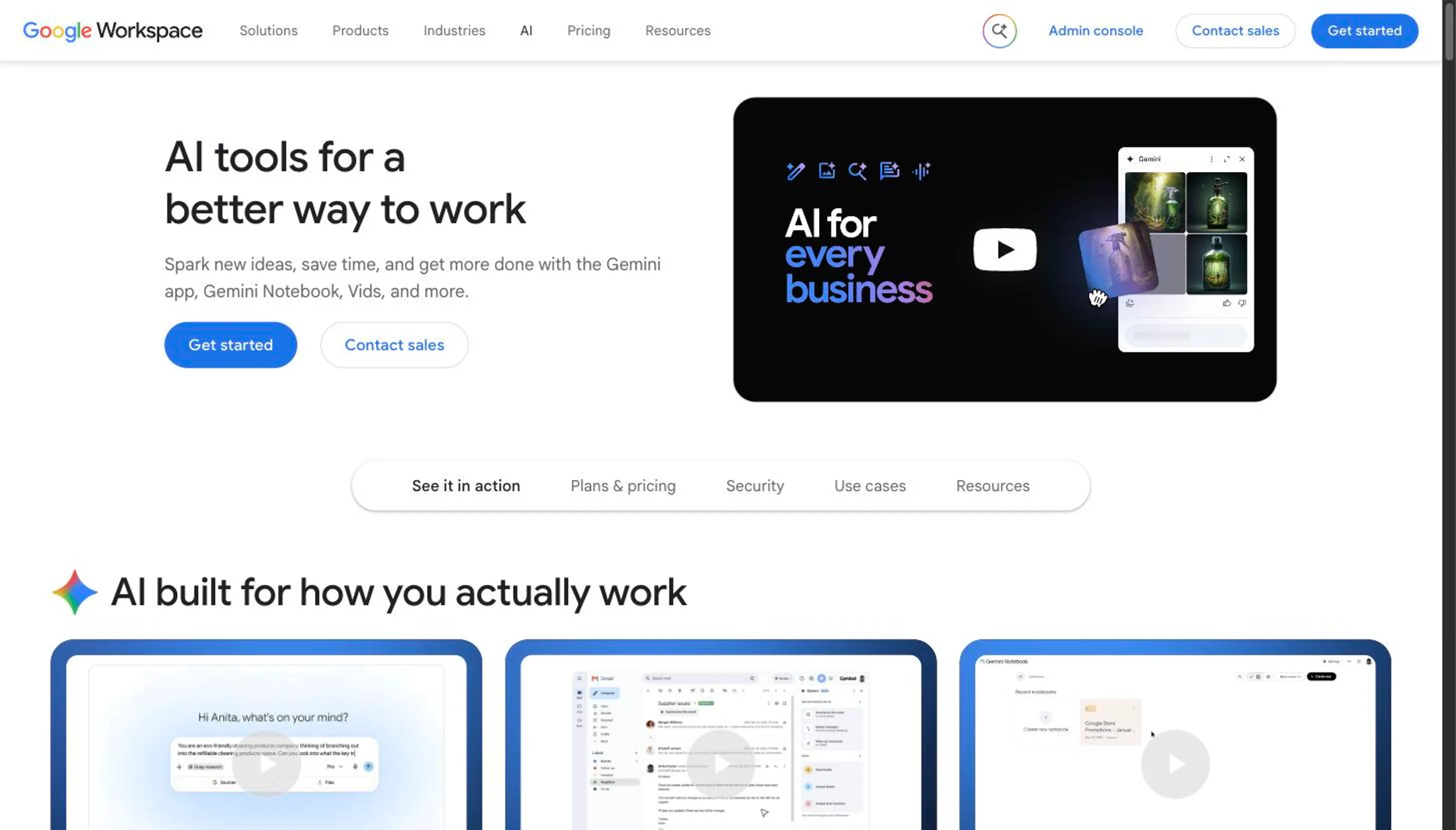 The Google Workspace AI product page