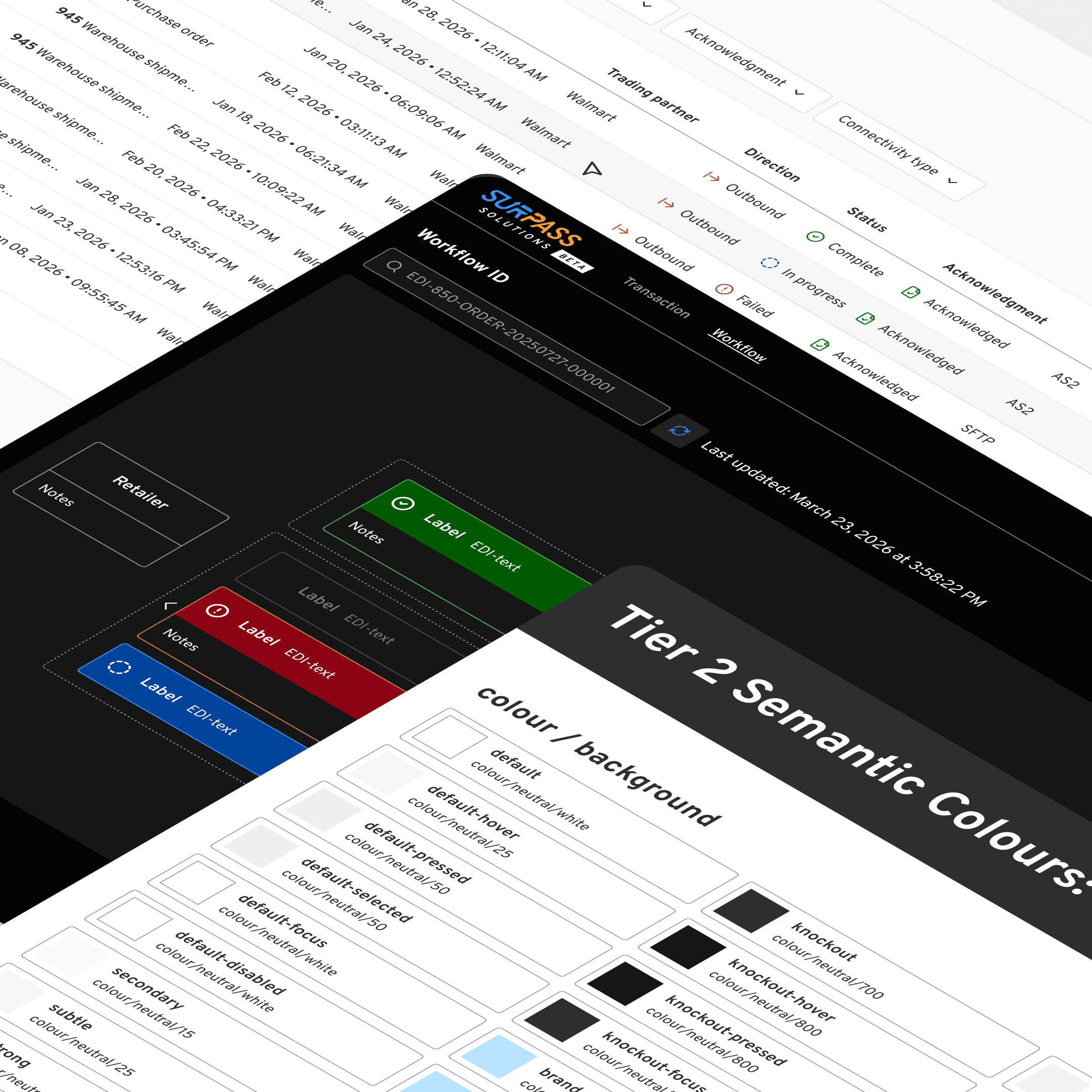 Locopaw chatbot mockup on laptop and phones in different weather-inspired themes.
