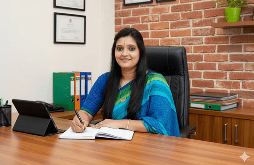 Diksha, a Tax advisor sitting in her office