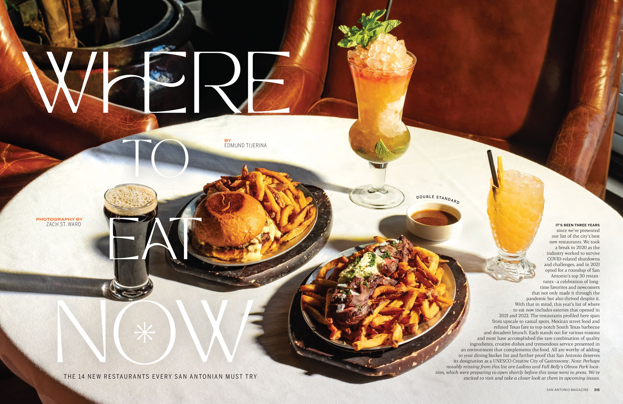 Spread of story on Where to Eat Now