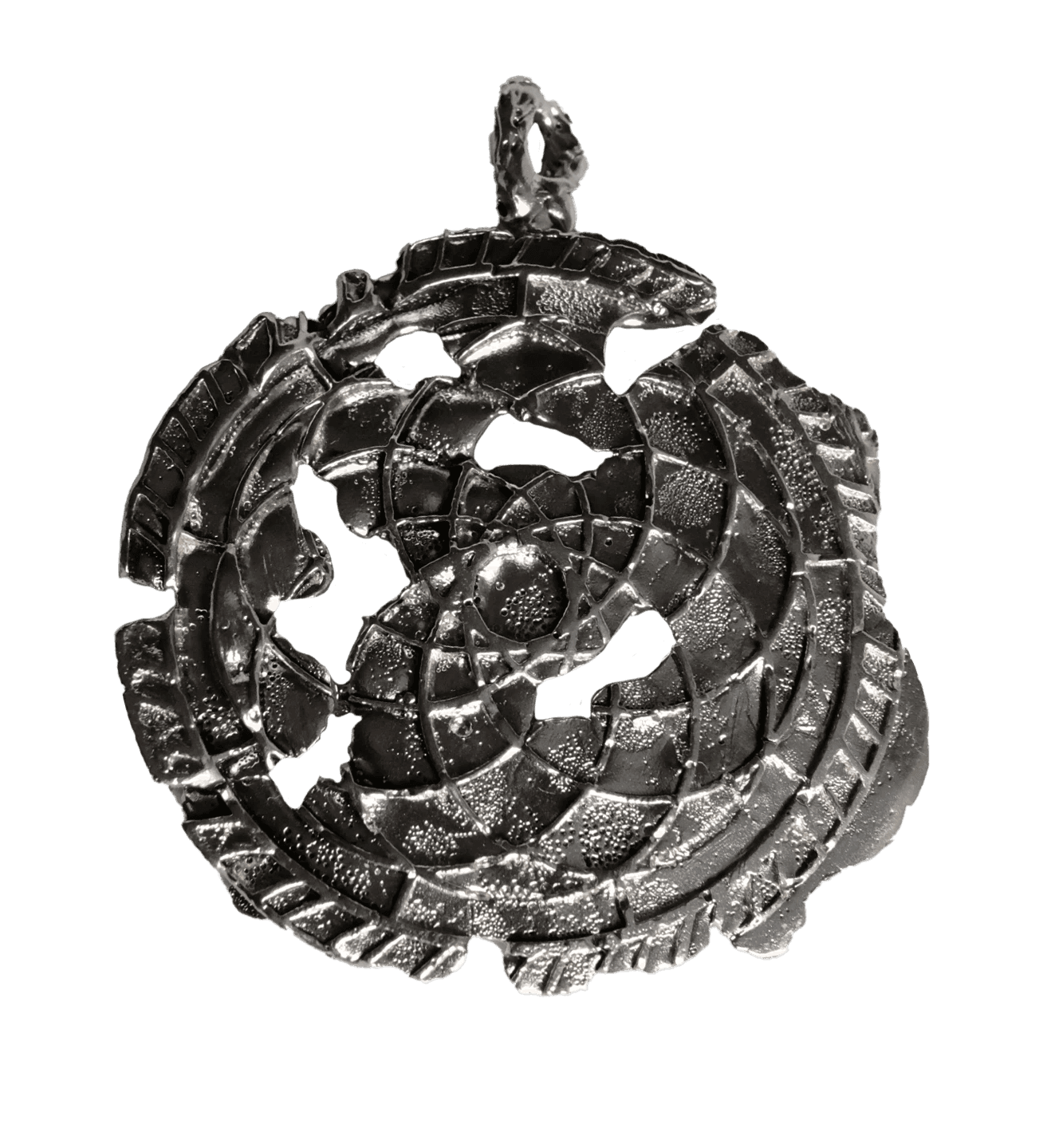 silver round necklace