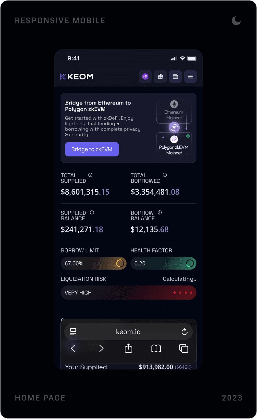 Professional DeFi Asset Overview Mobile Design