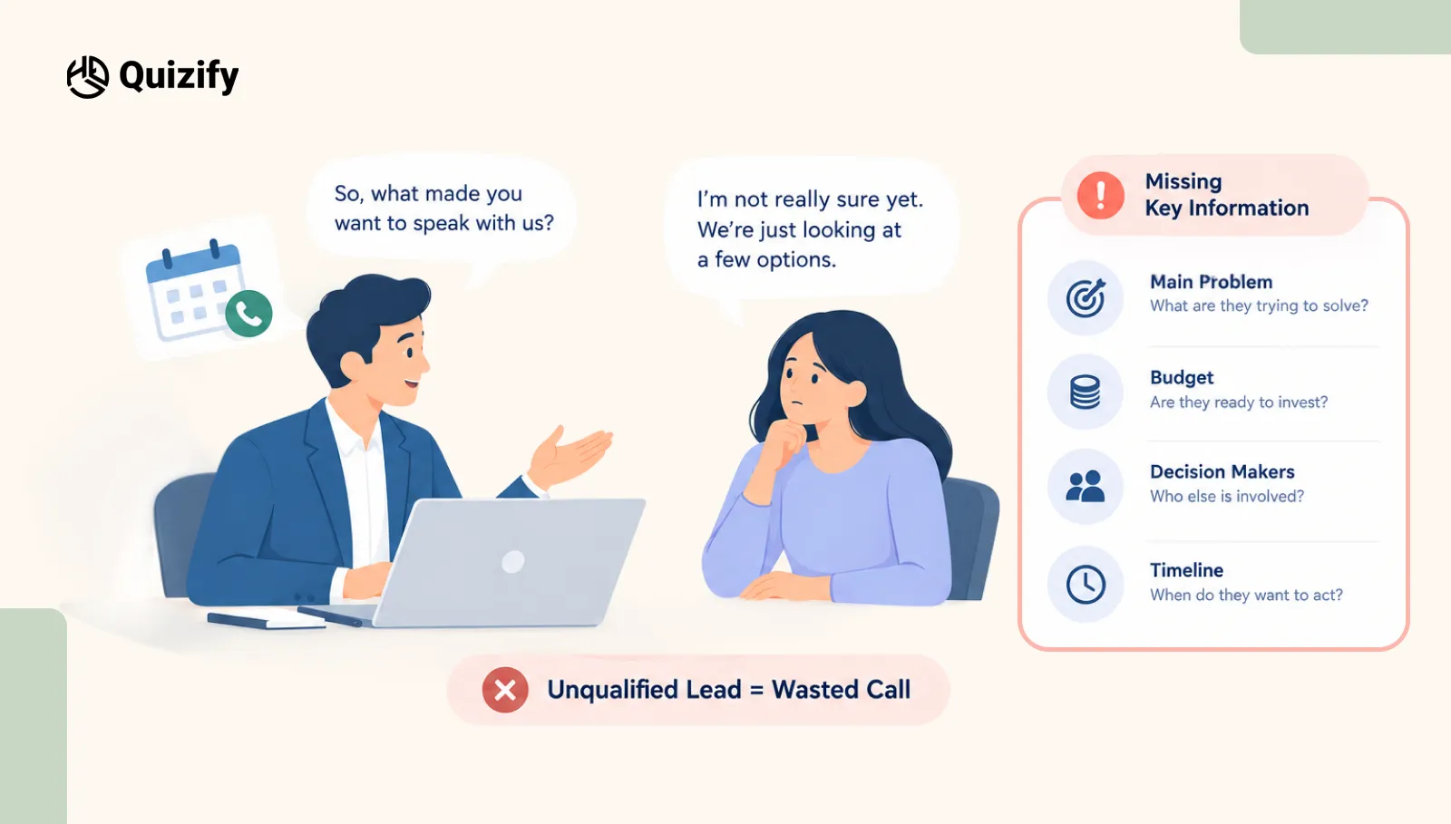 Why Discovery Calls Fail Before They Start | Quizify