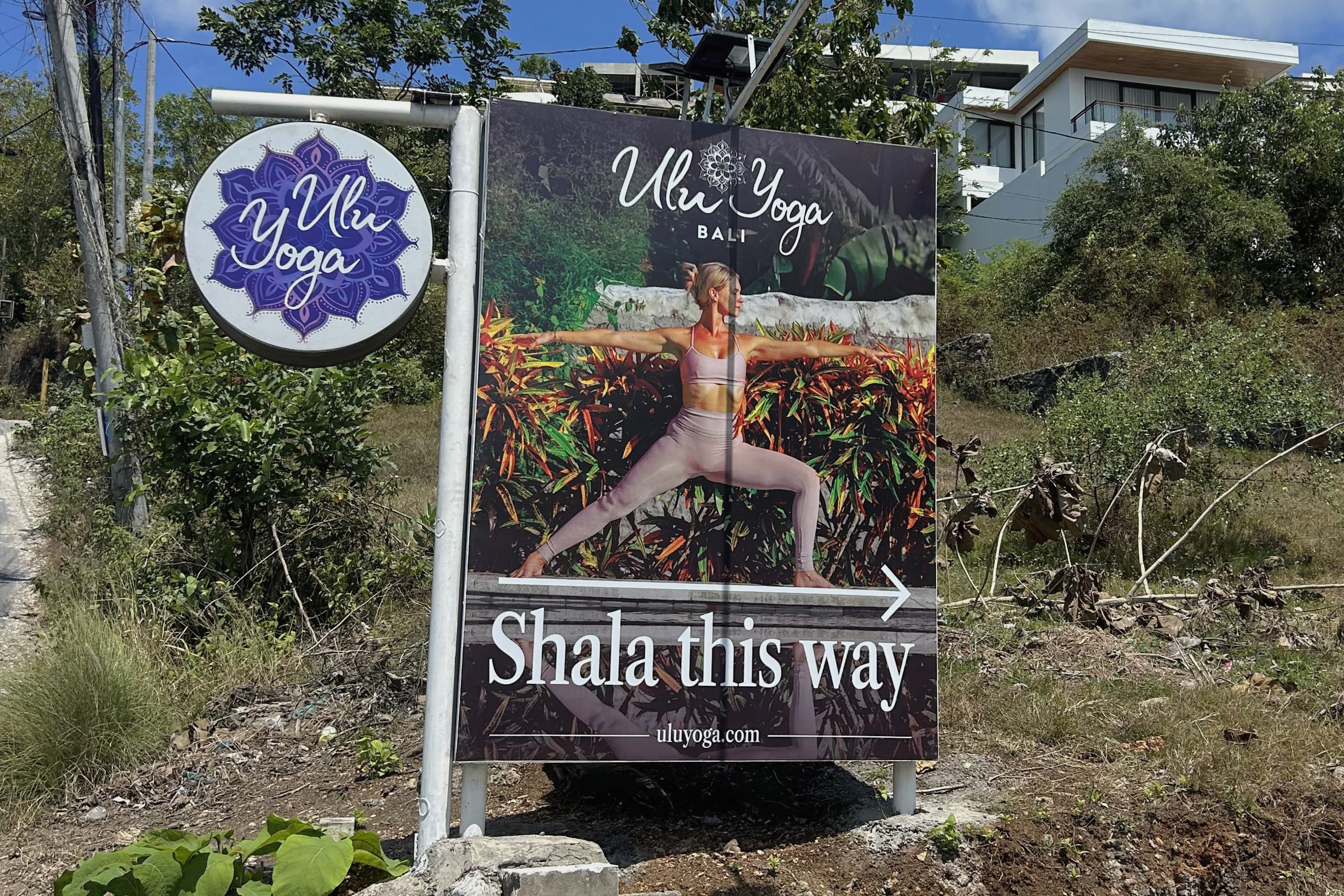 Ulu Yoga shala entrance sign