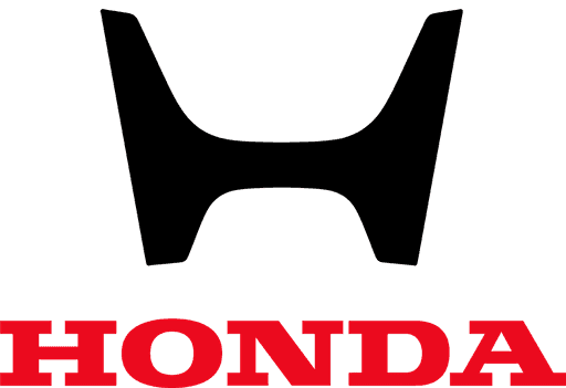 The image features the Honda logo, consisting of a stylized black "H" symbol above the bold, uppercase red text reading "HONDA."