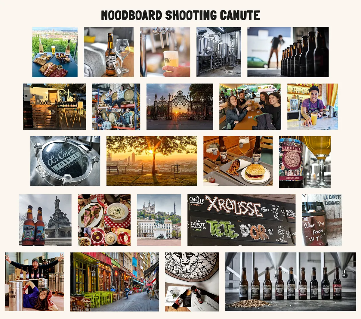 moodboard du shooting photo de la canute lyonnaise