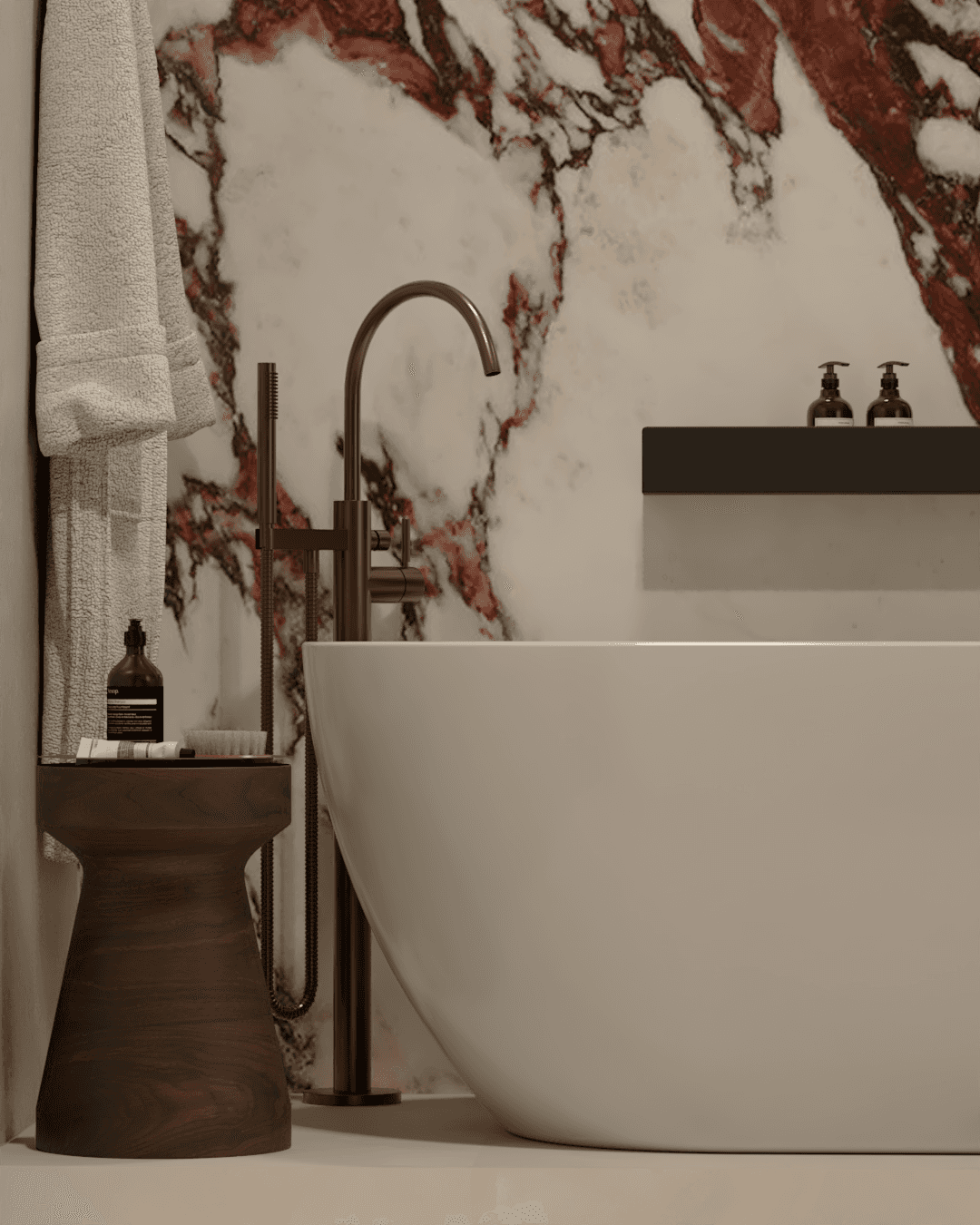 Close up bathroom products