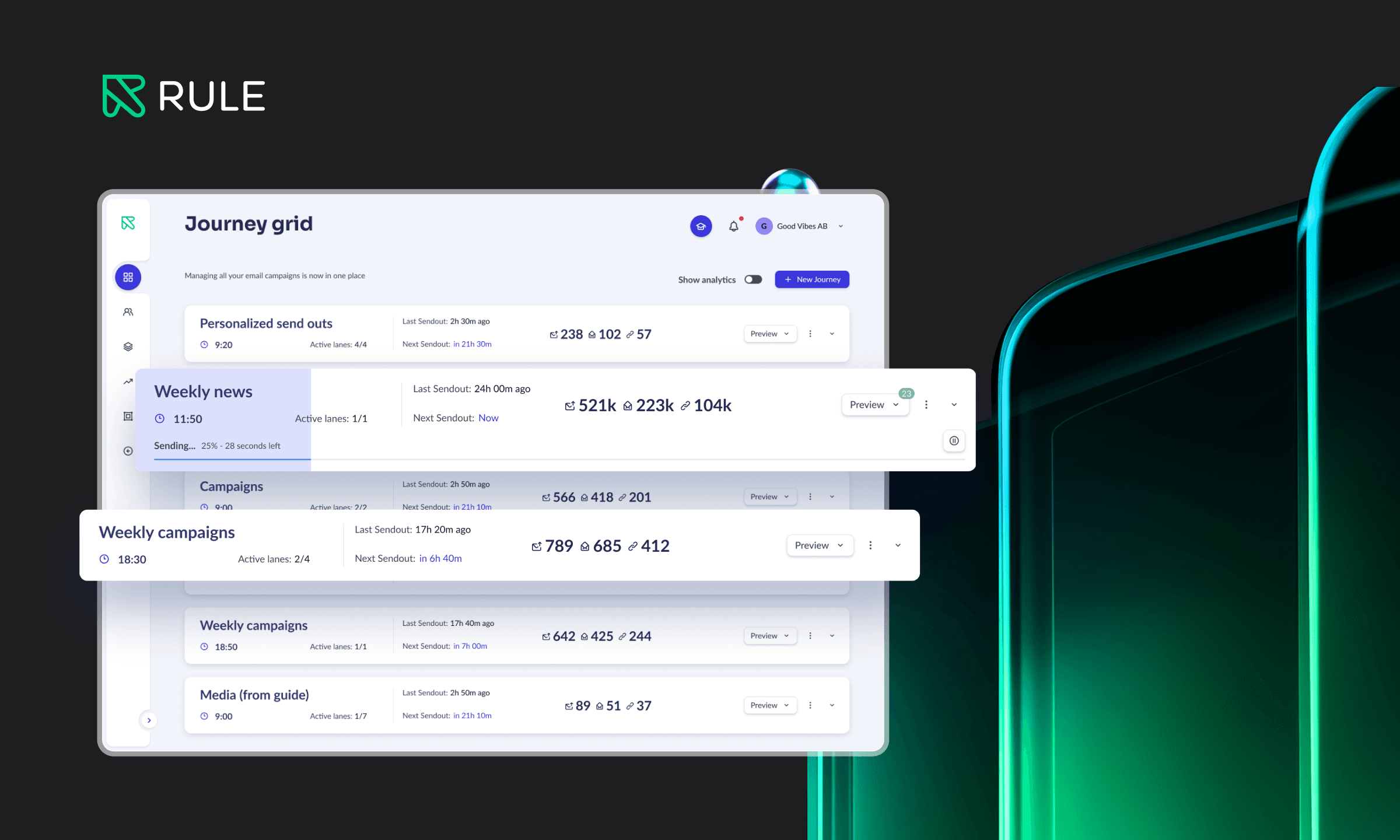 Rule dashboard preview