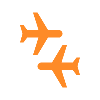 Symbol mit zwei Flugzeugen