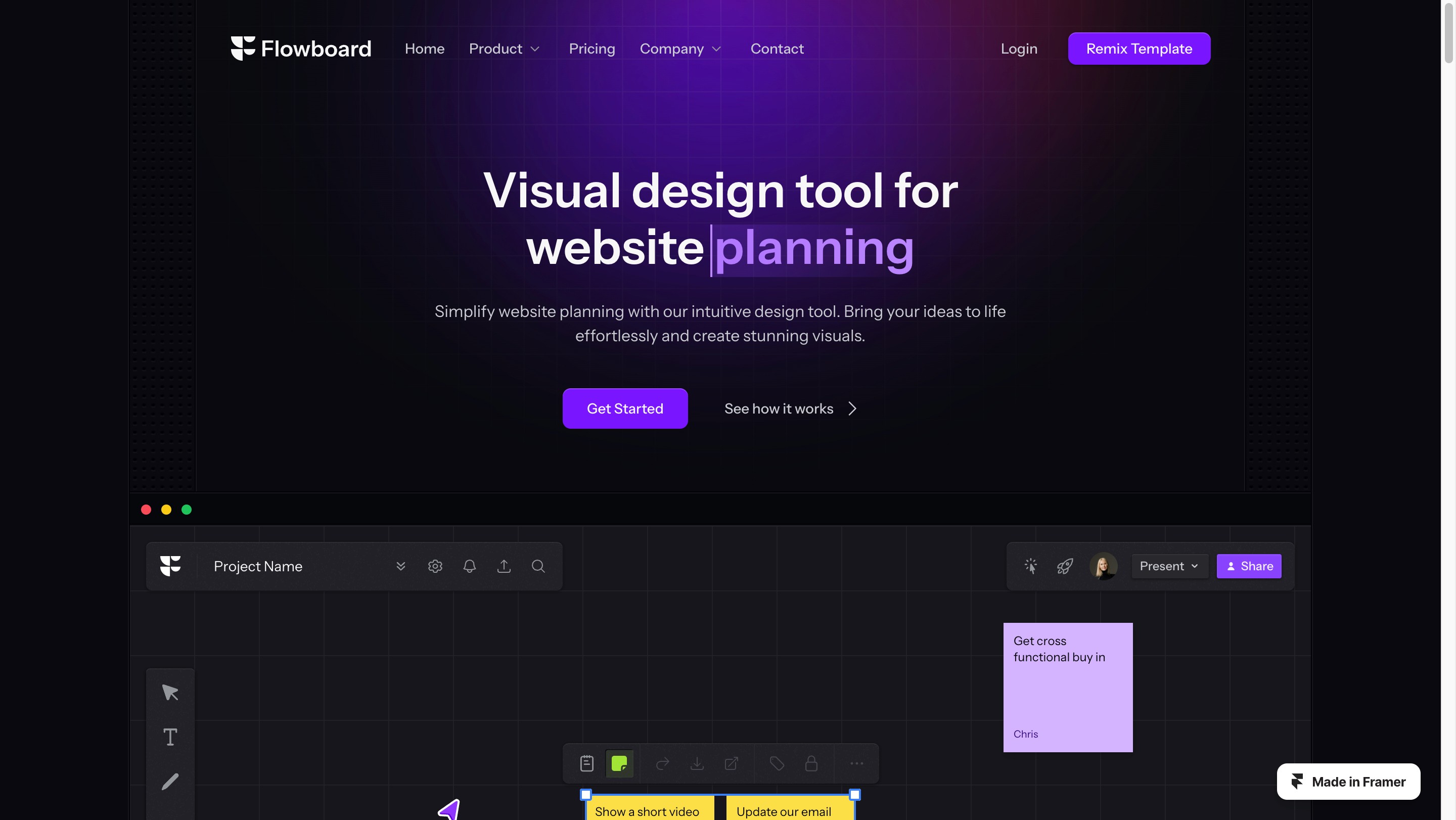 Flowboard - Landing page website template