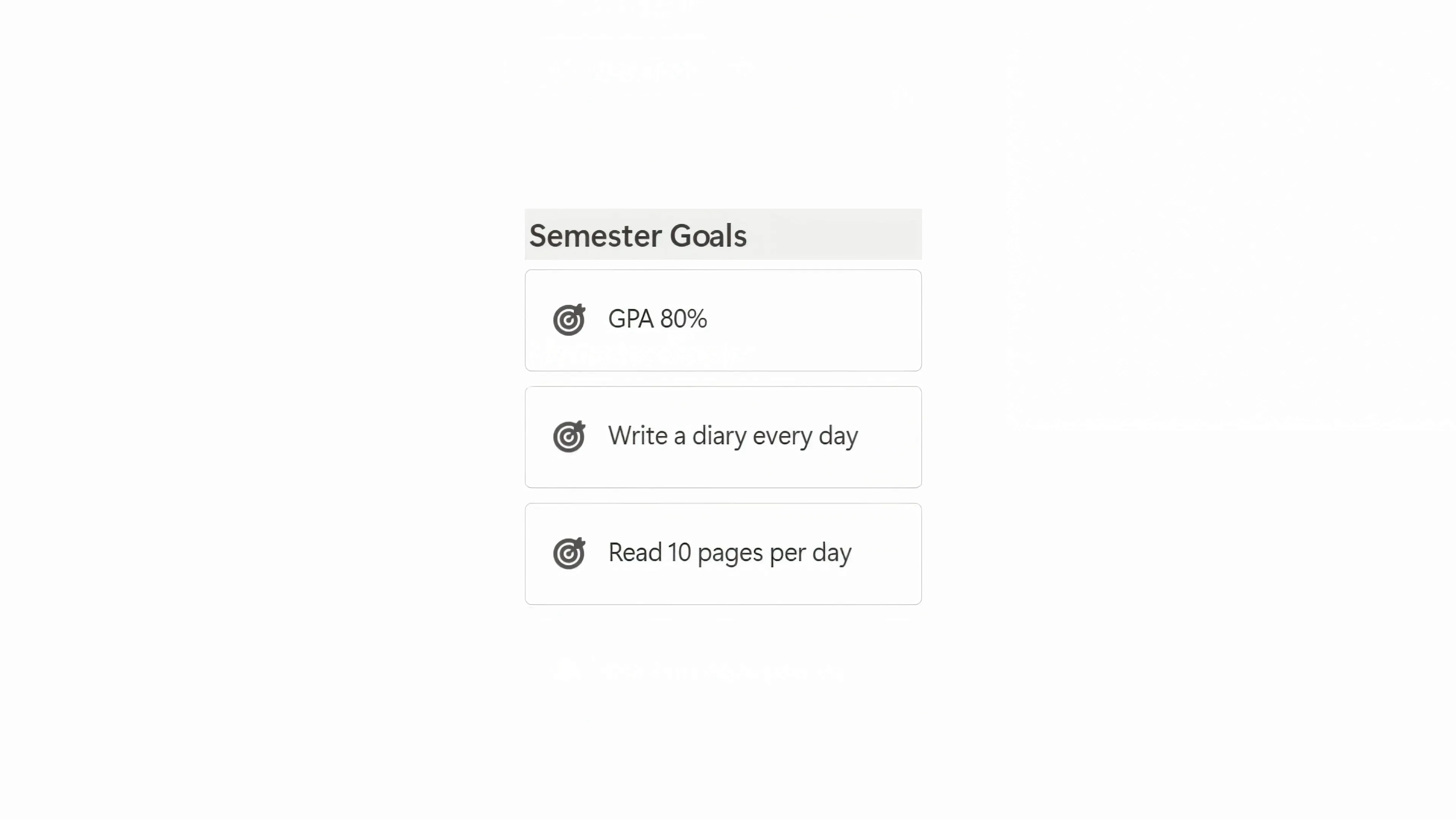 Image of Semester Goals and Tools Section