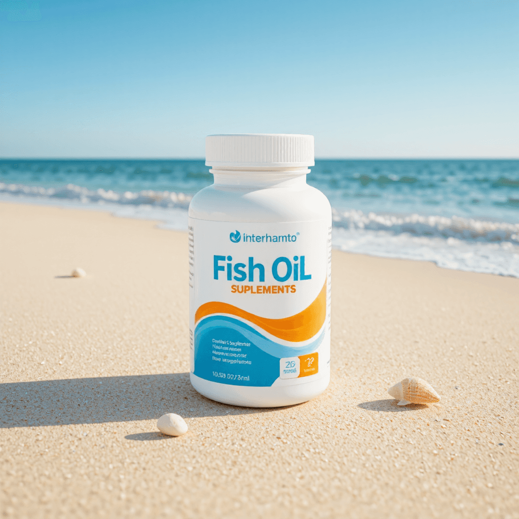 product photography of a bottle of fish oil supplements for cardiovascular support