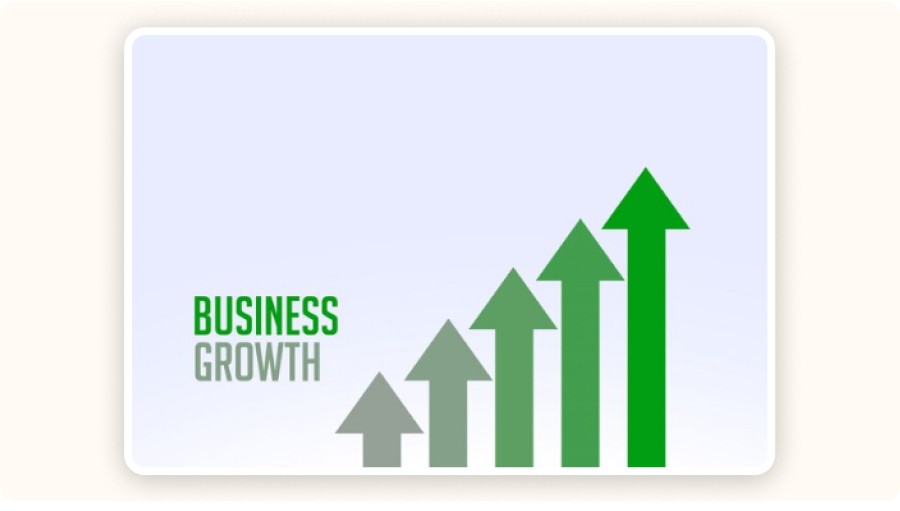 Upward arrows symbolizing business growth