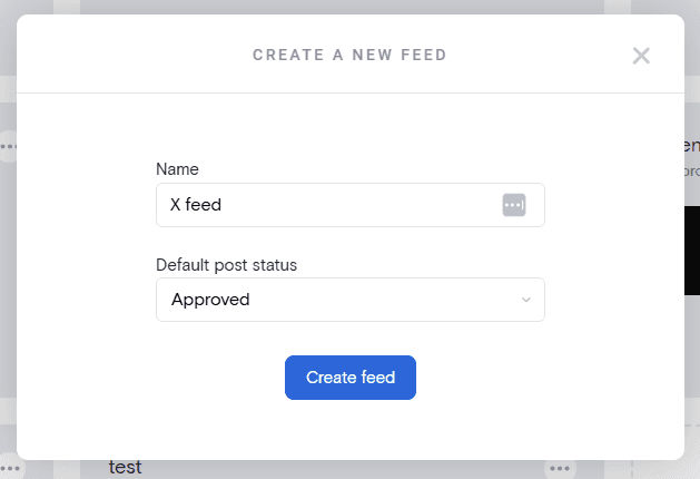 create new social media feed for sharepoint website