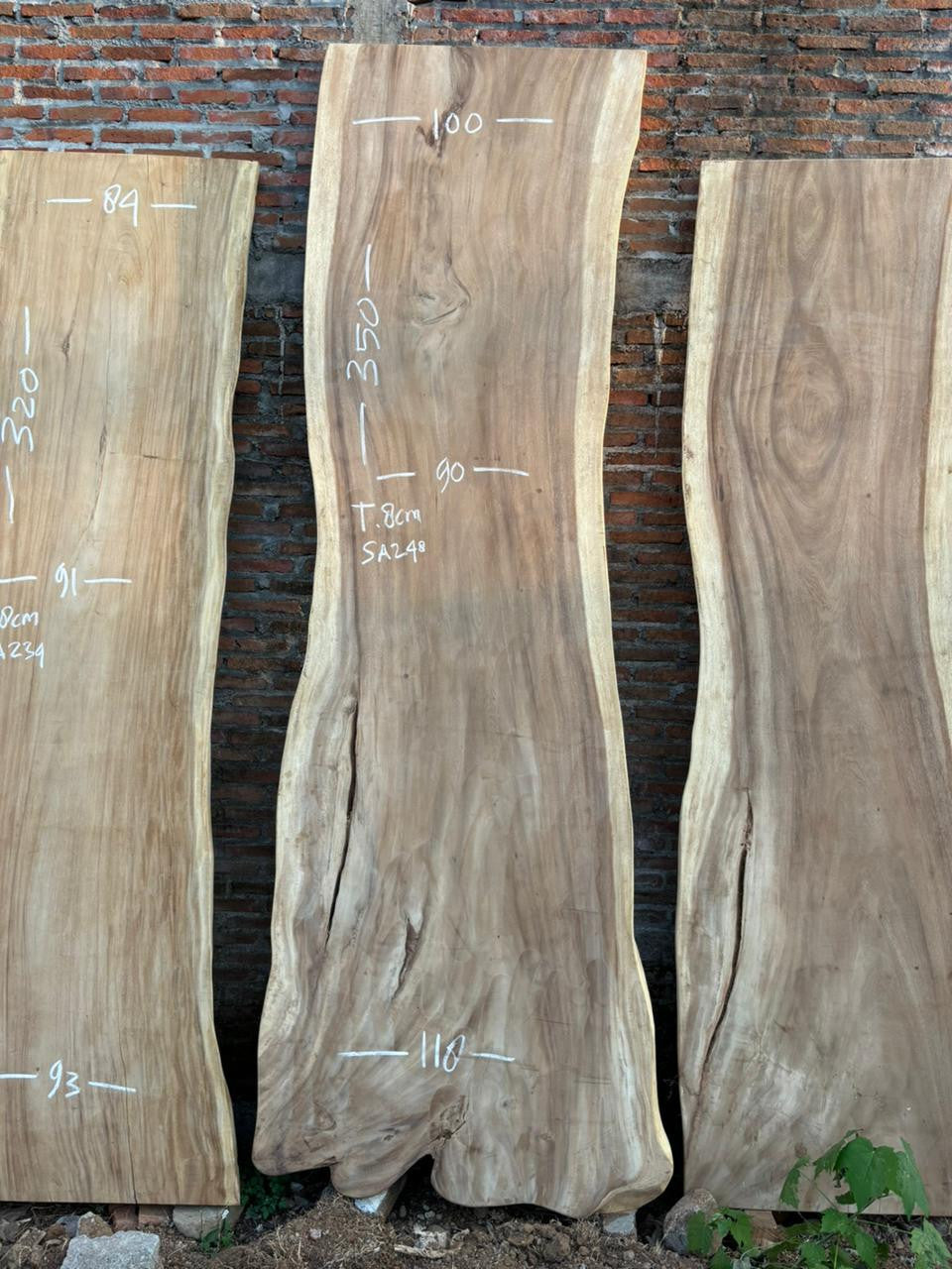Table à manger en bois de suar massif 350x110 cm