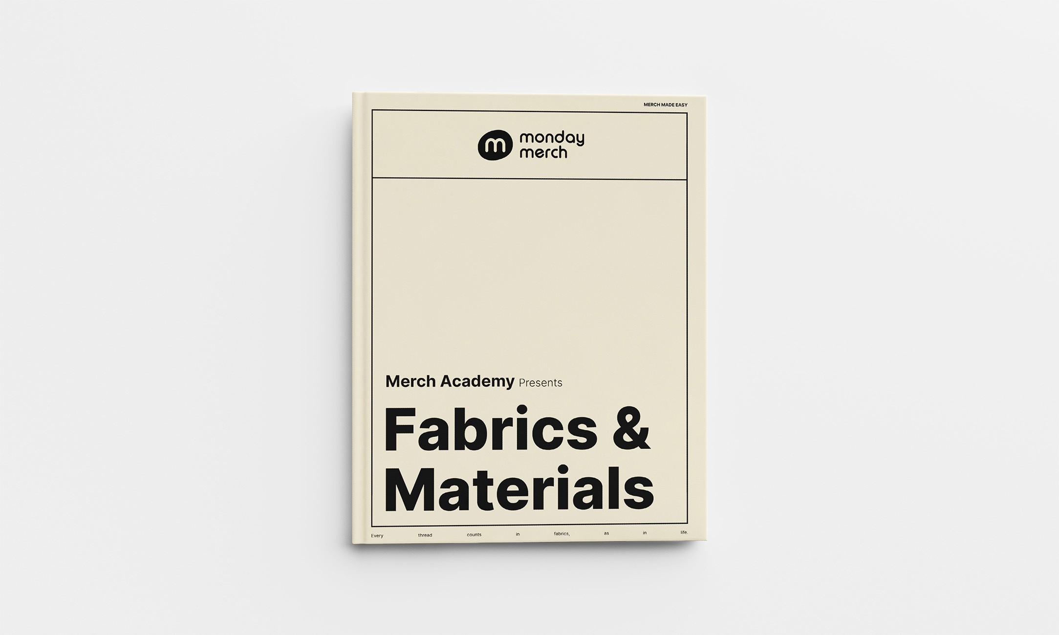 Livre expliquant les tissus et matériaux par monday merch