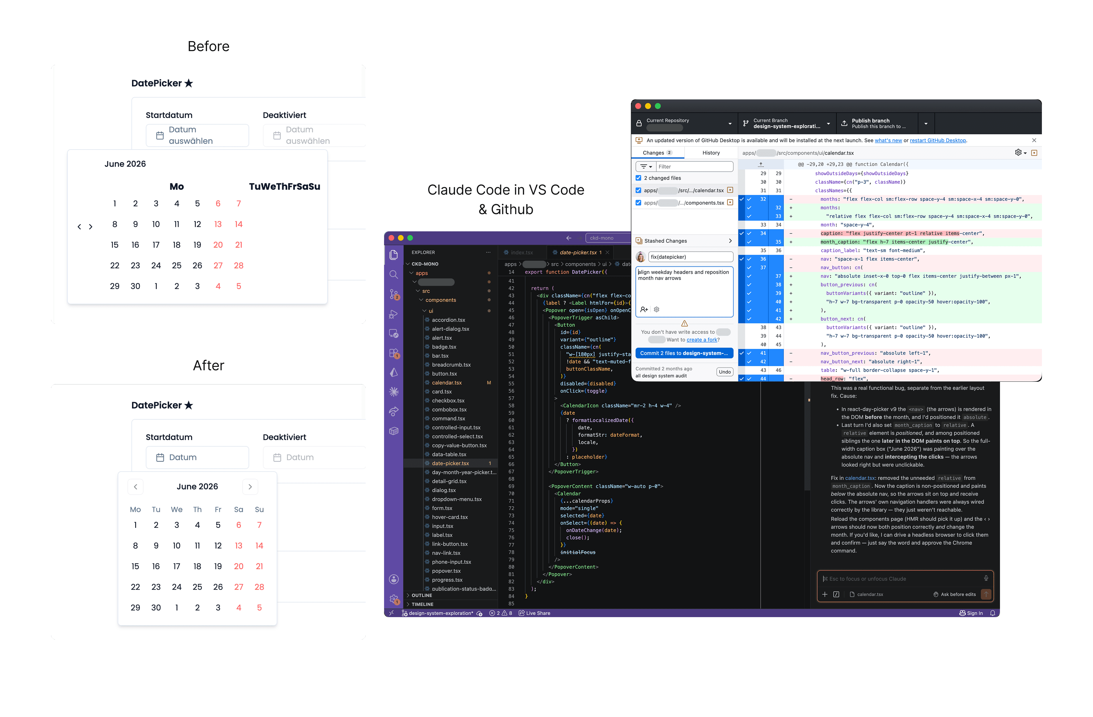 Collage showcasing previews of a design system for Lustery.