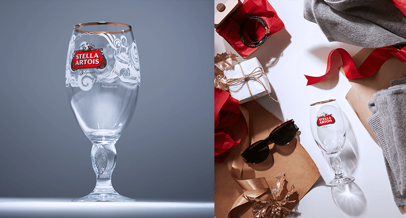 Stela Artois glass product photographs