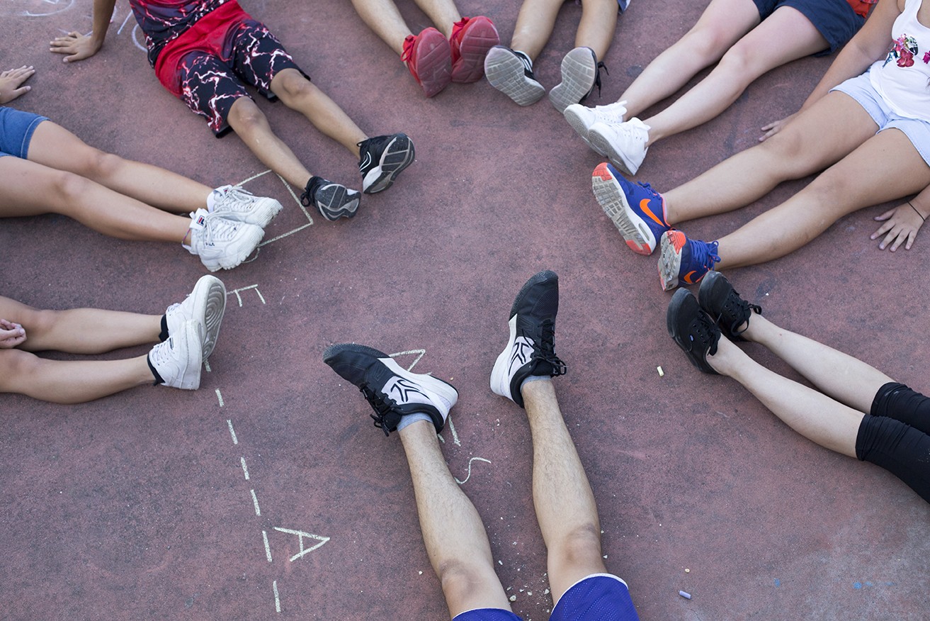 A man organizes various donations
