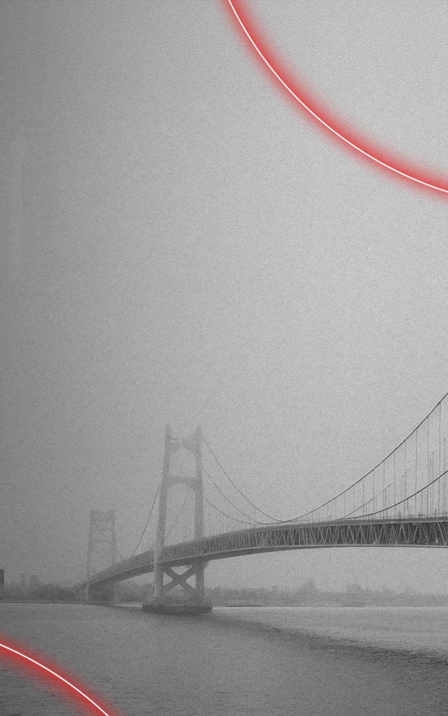 Bridge over water with red circles representing lombard Loans 