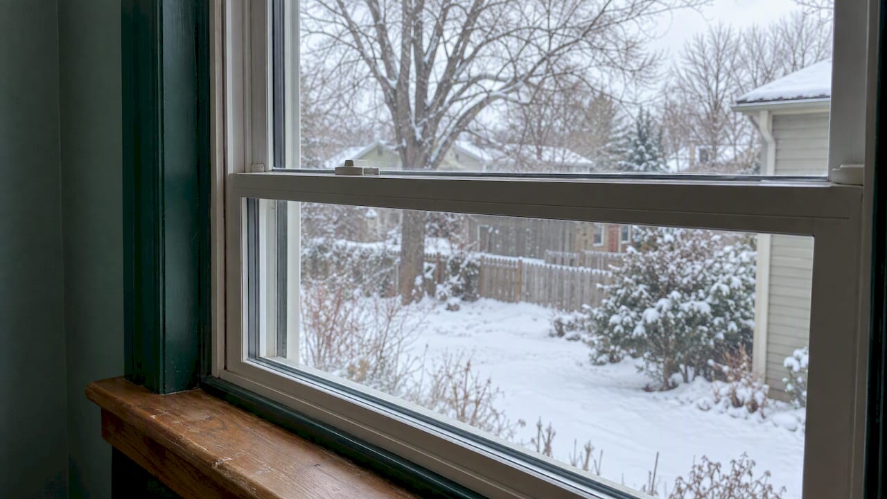 Double-pane window in an Omaha home