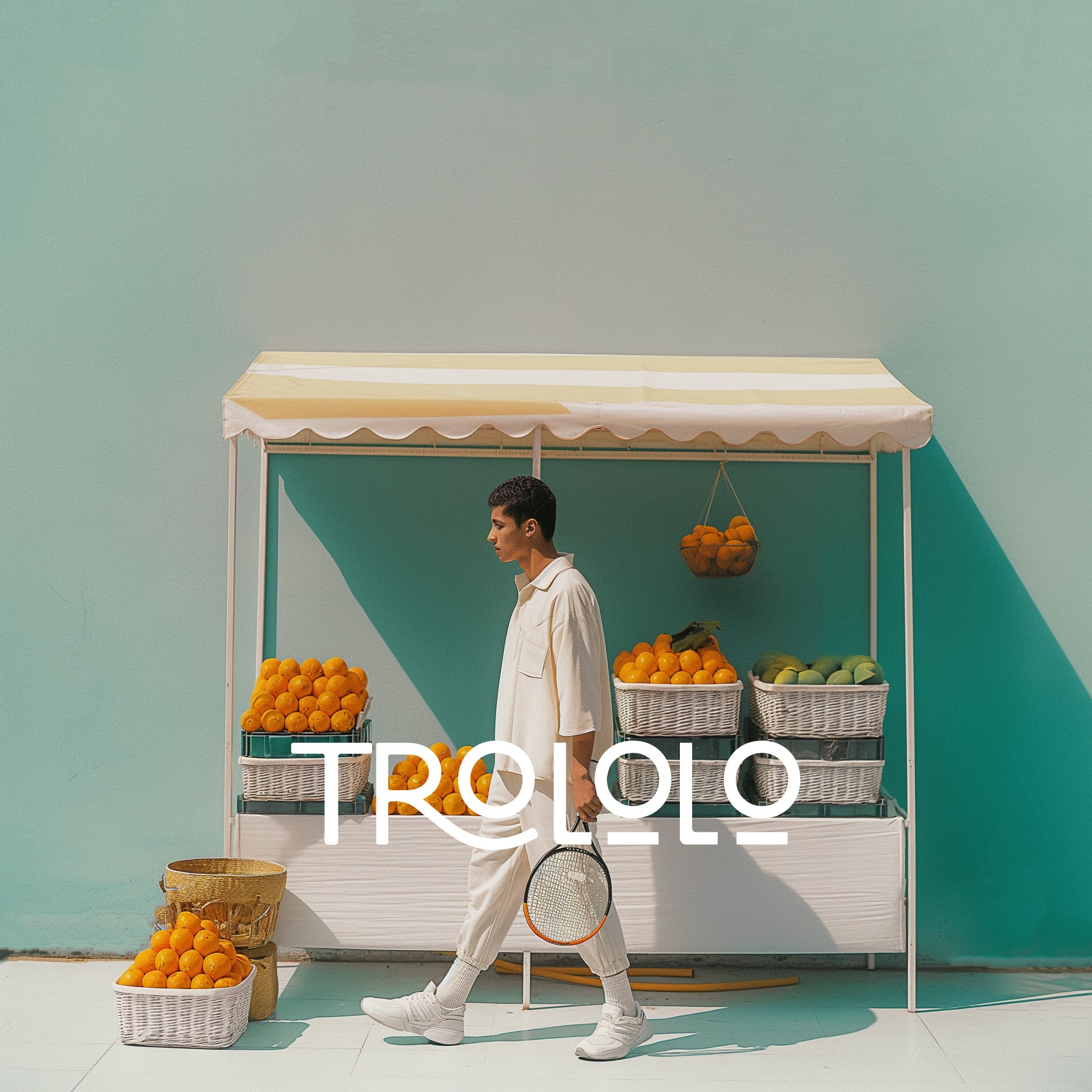 Premium modern aesthetic logo against an image campaign for a natural ice cream brand