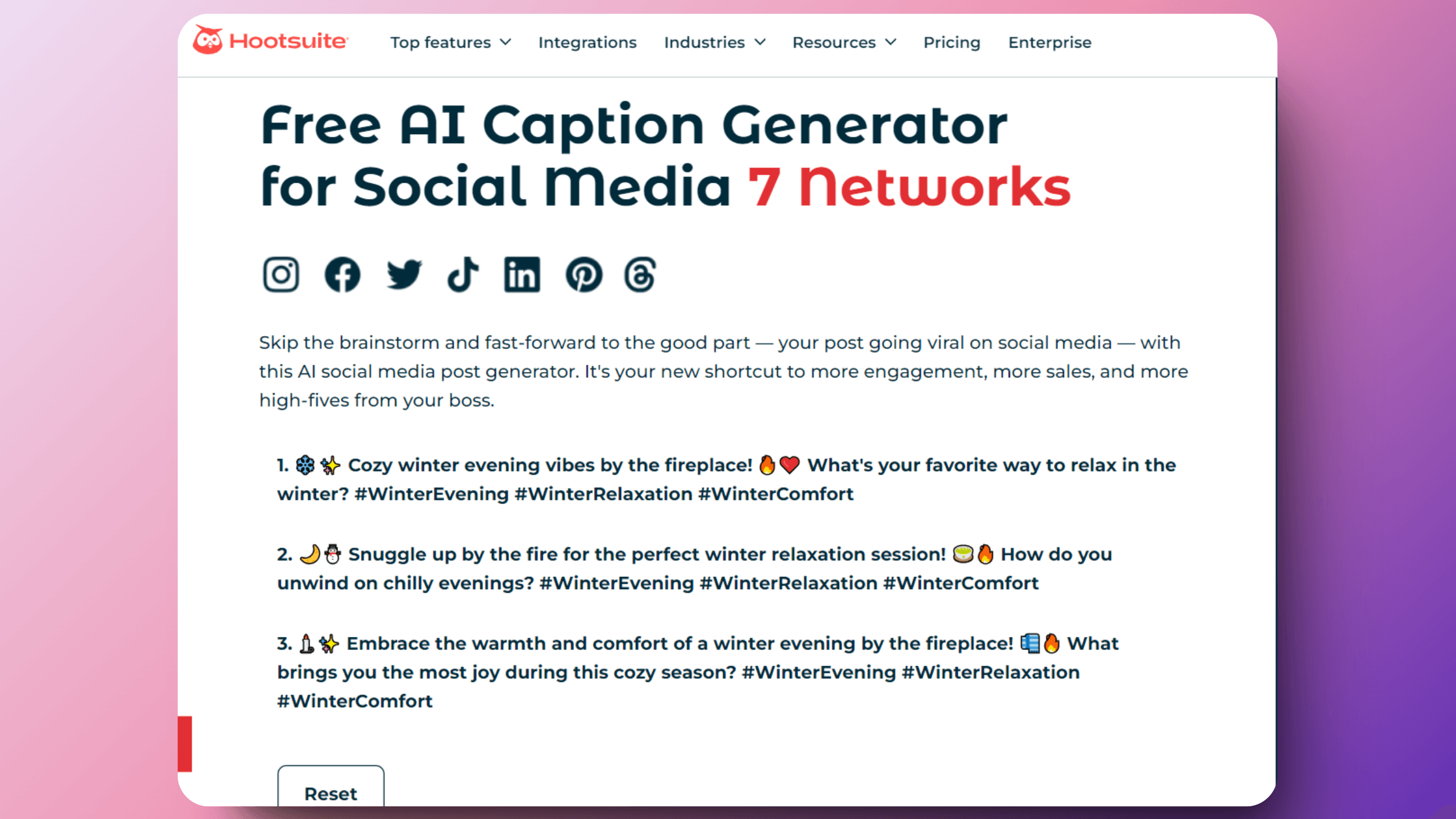 Social Media Caption Writing tools - Owlywriter AI