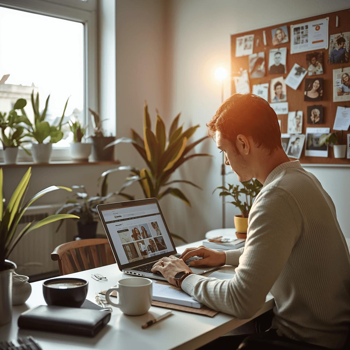 Man Using Laptop