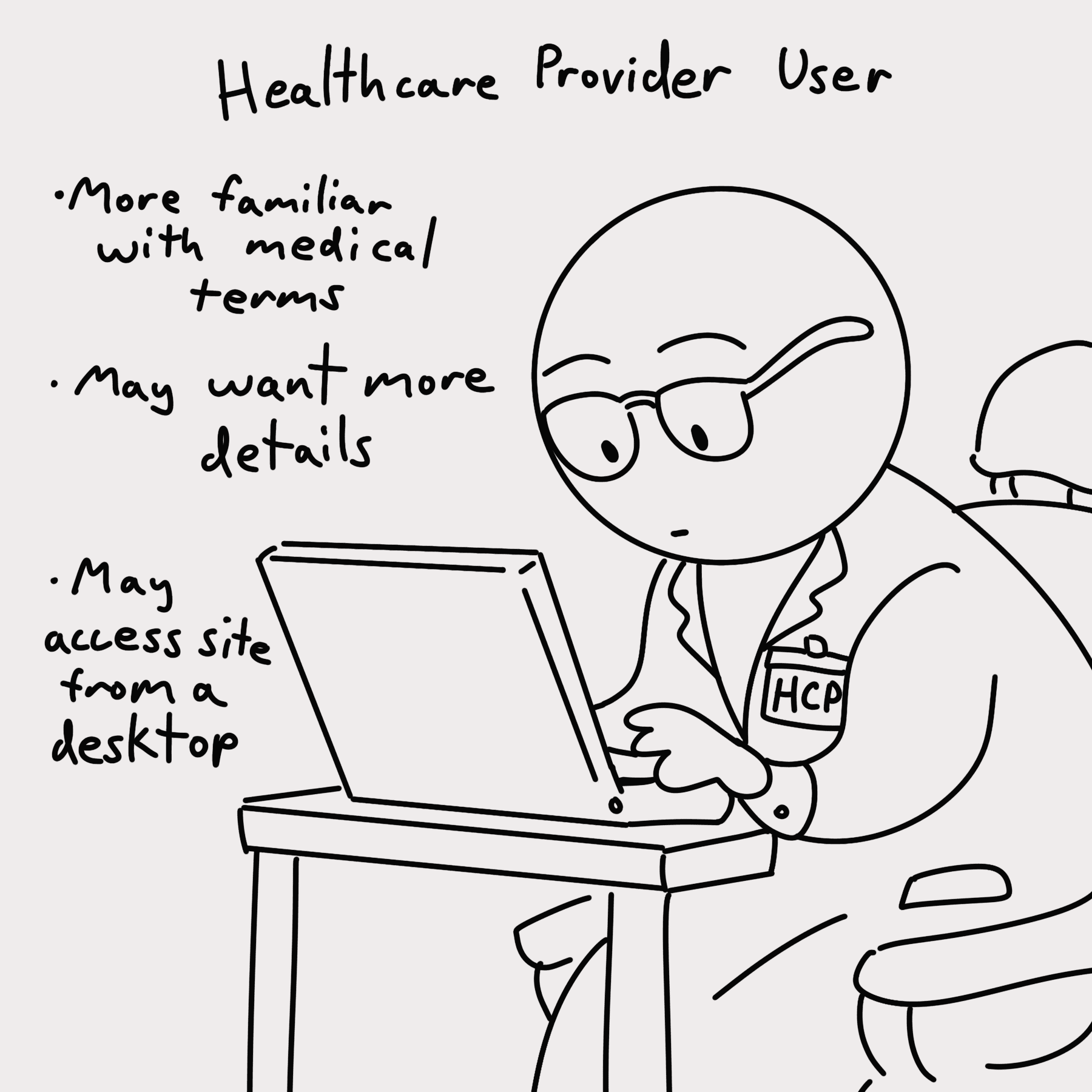 Cartoon of the healthcare providor user