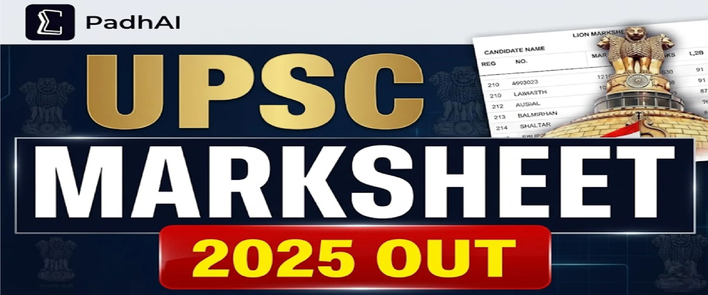 UPSC Marksheet 2025 Out