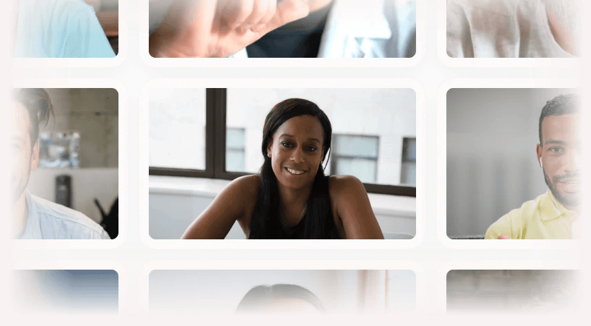 Grid of diverse participants on video calls during remote user research sessions