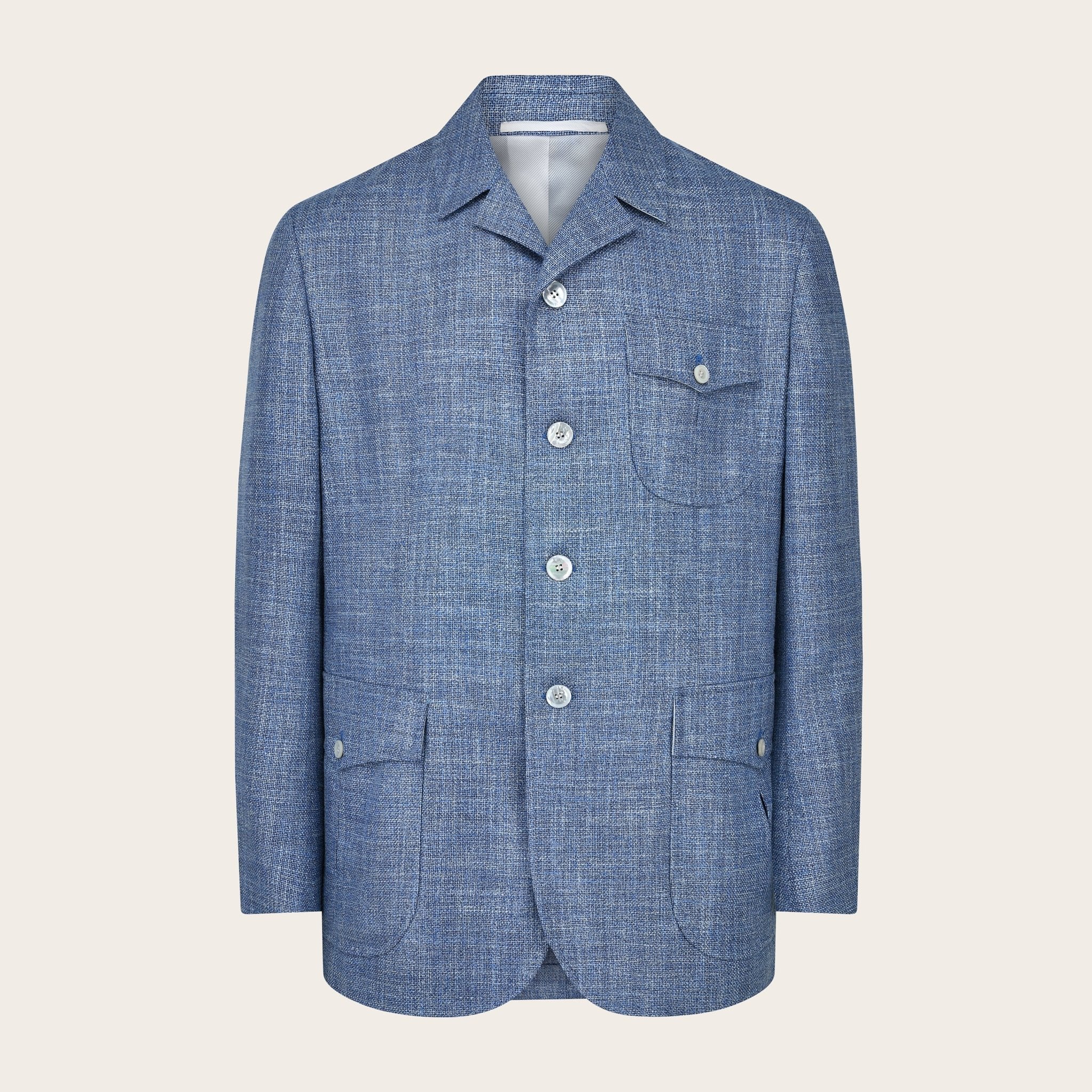 Light Blue Three Pocket Blazer - Adda River