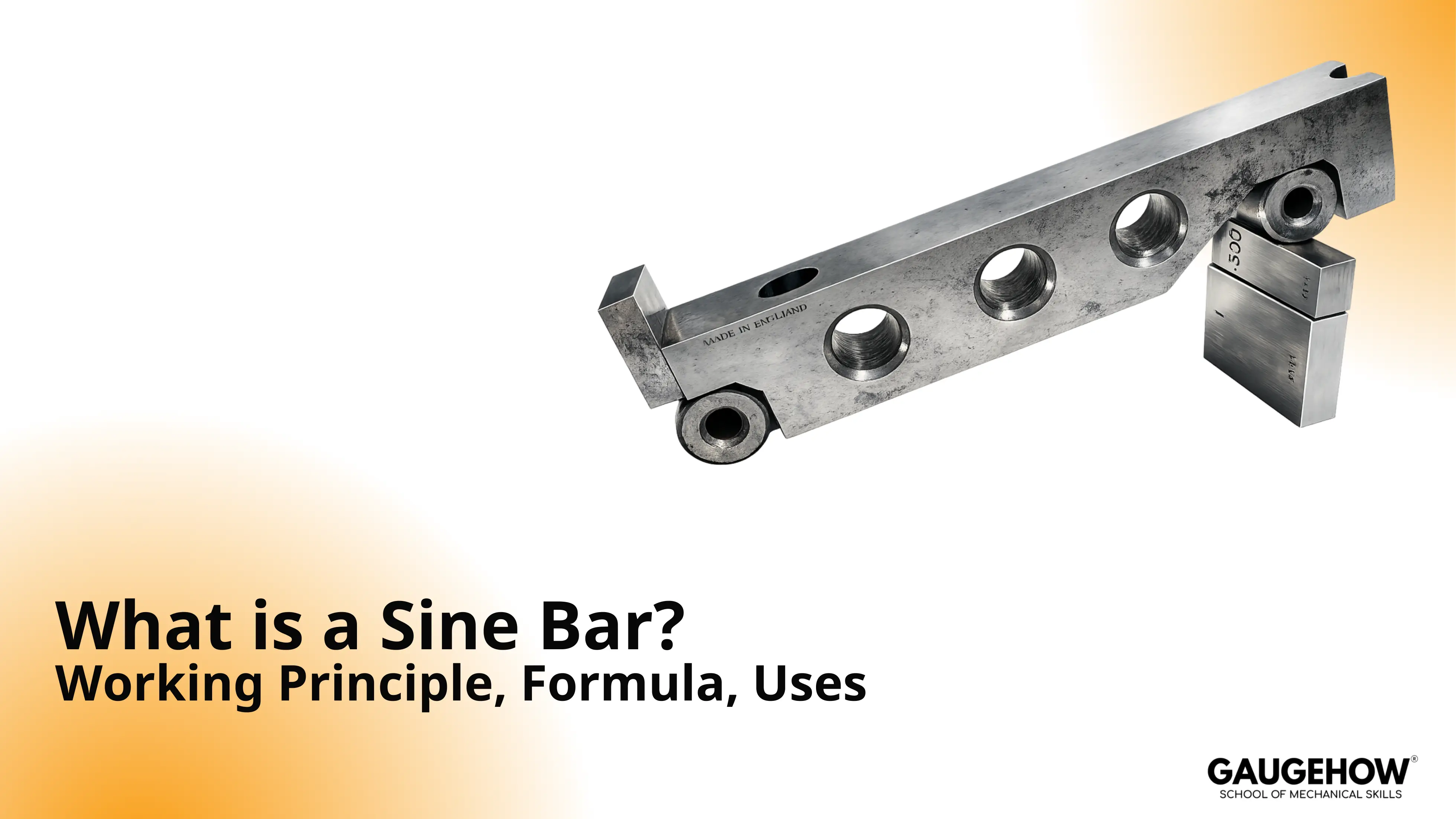 Sine bar on slip gauge stack for angle measurement