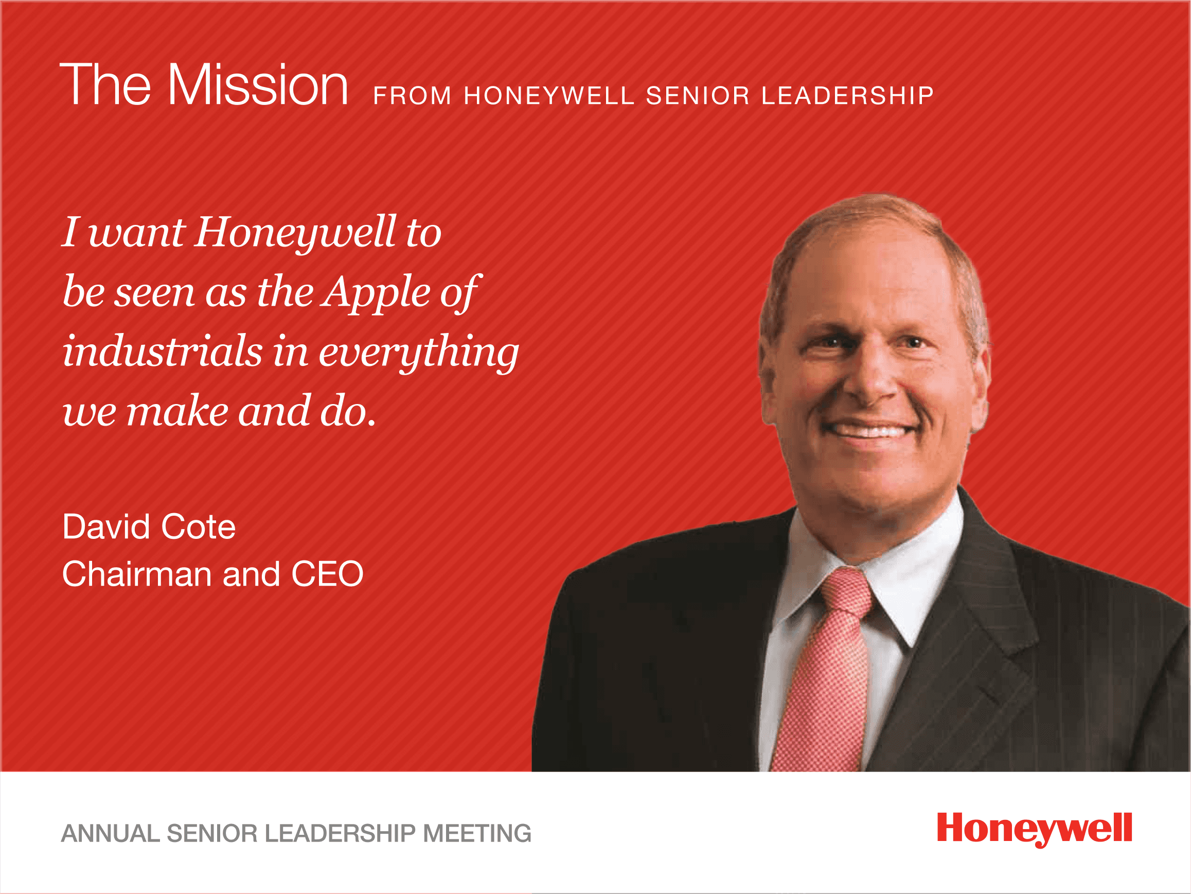 Honeywell David Cote mission statement