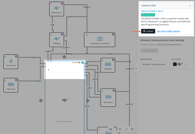 Locked CUBO View in Design Canvas