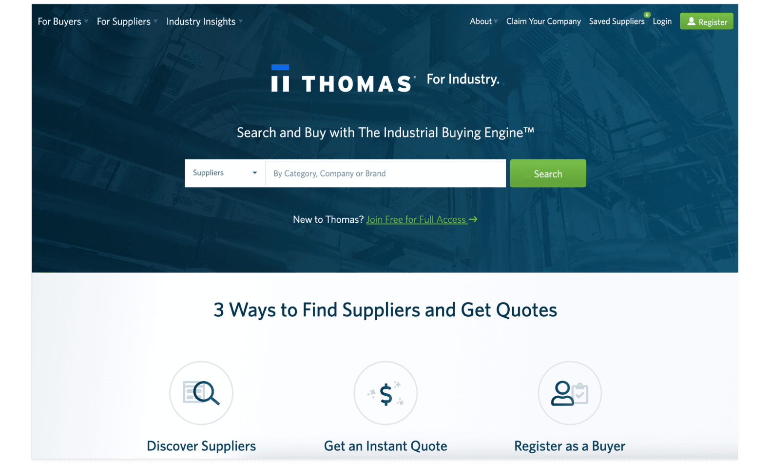 Thomas Net webpage