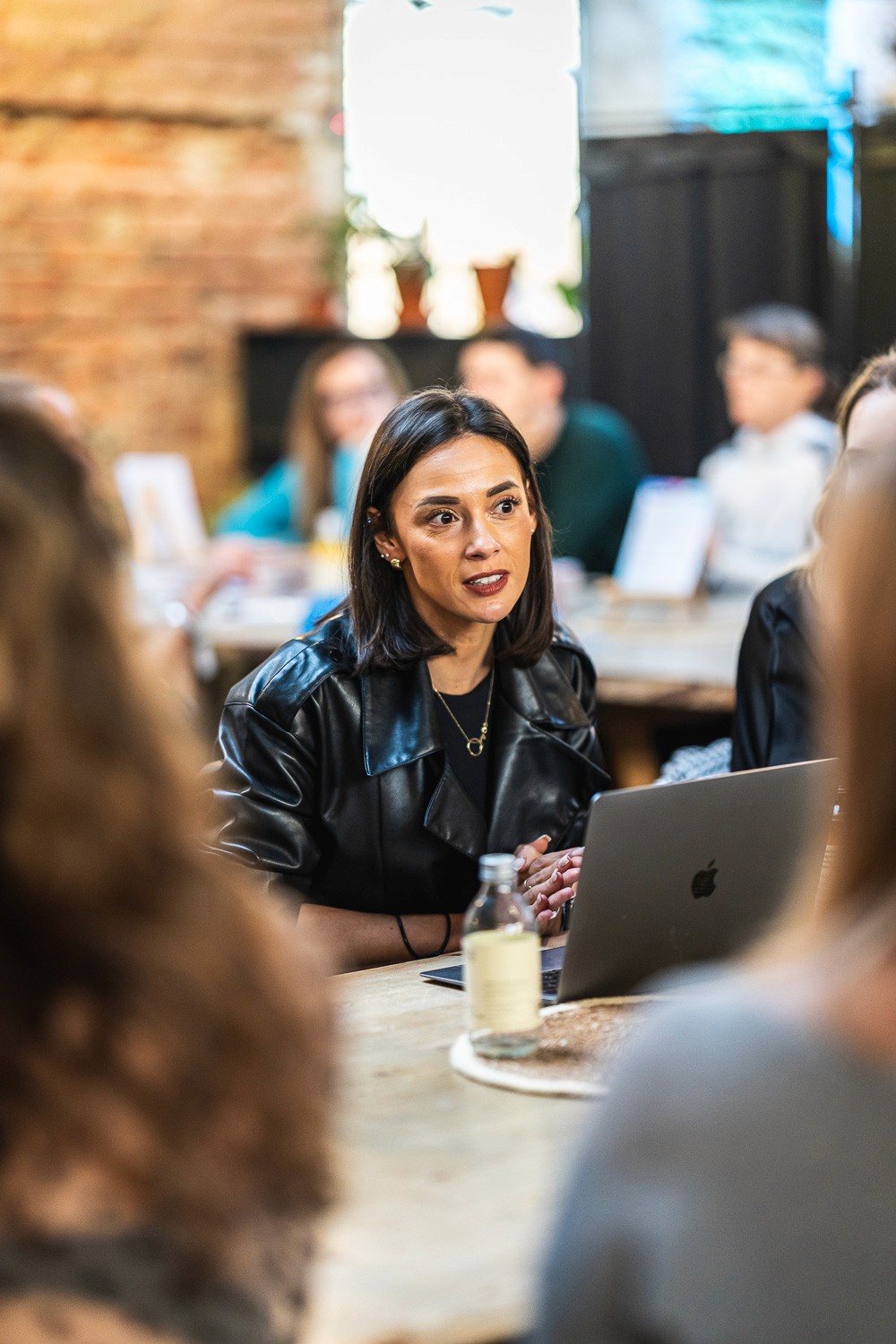 Small group discussion during a workshop session at a professional conference.