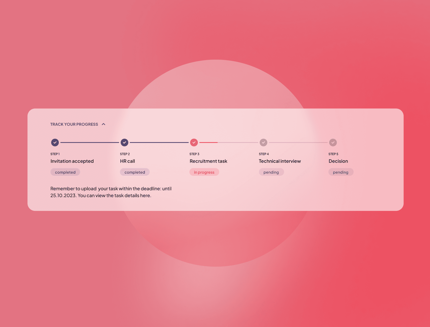 recruitement progress bar component