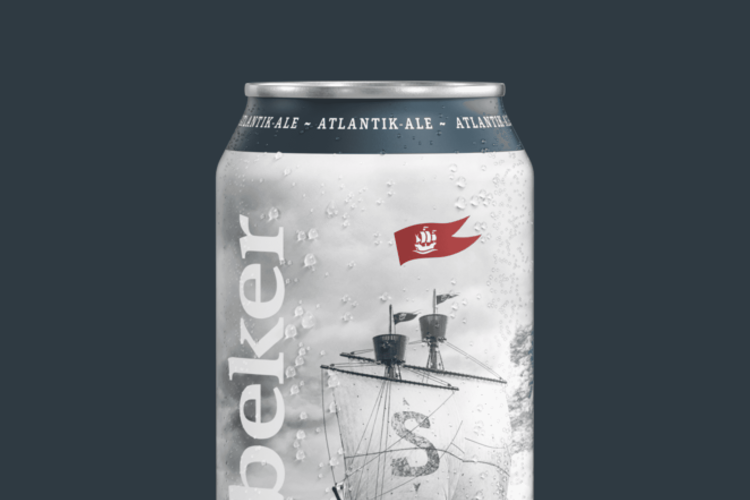 Atlantik Ale can with sailing ship graphic