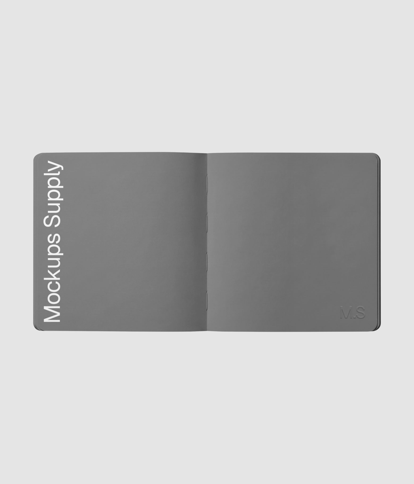 Open spread square notebook mockup with editable layout for branding download PSD