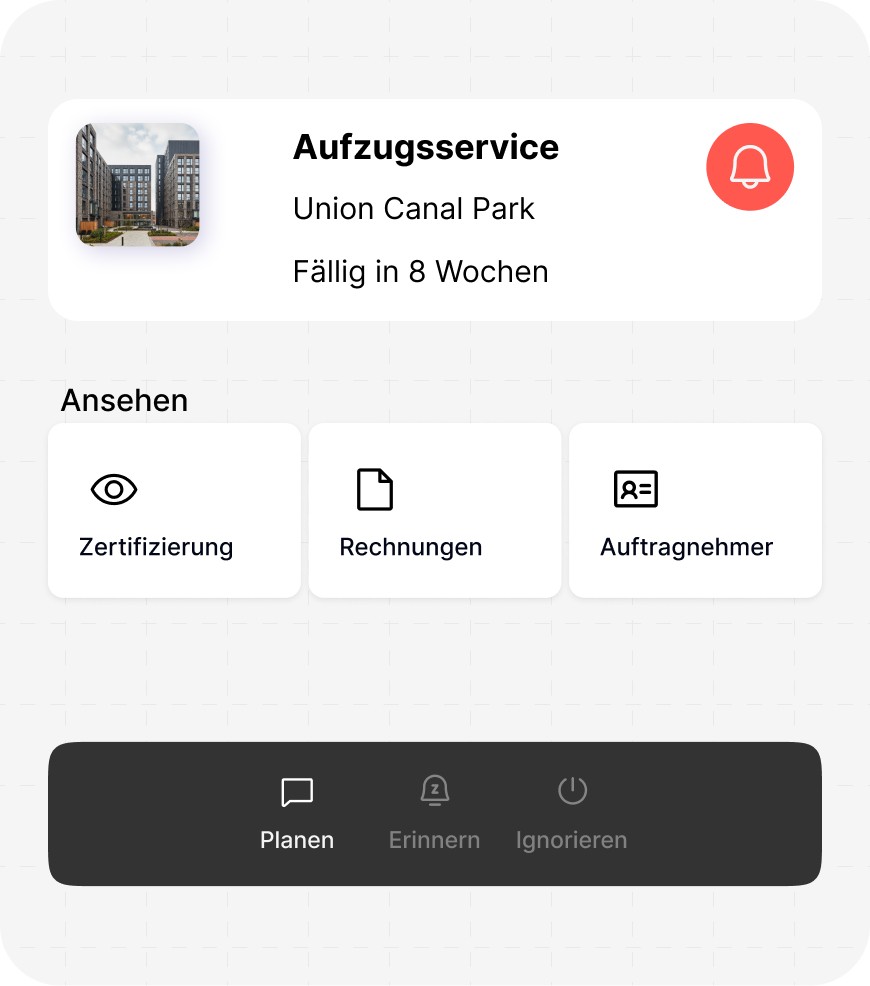 Wartungsfall-Update für Olivia Clarke, Einheit 3C im Union Canal Park, als triagiert mit Bestätigung der Problemlösung gekennzeichnet.