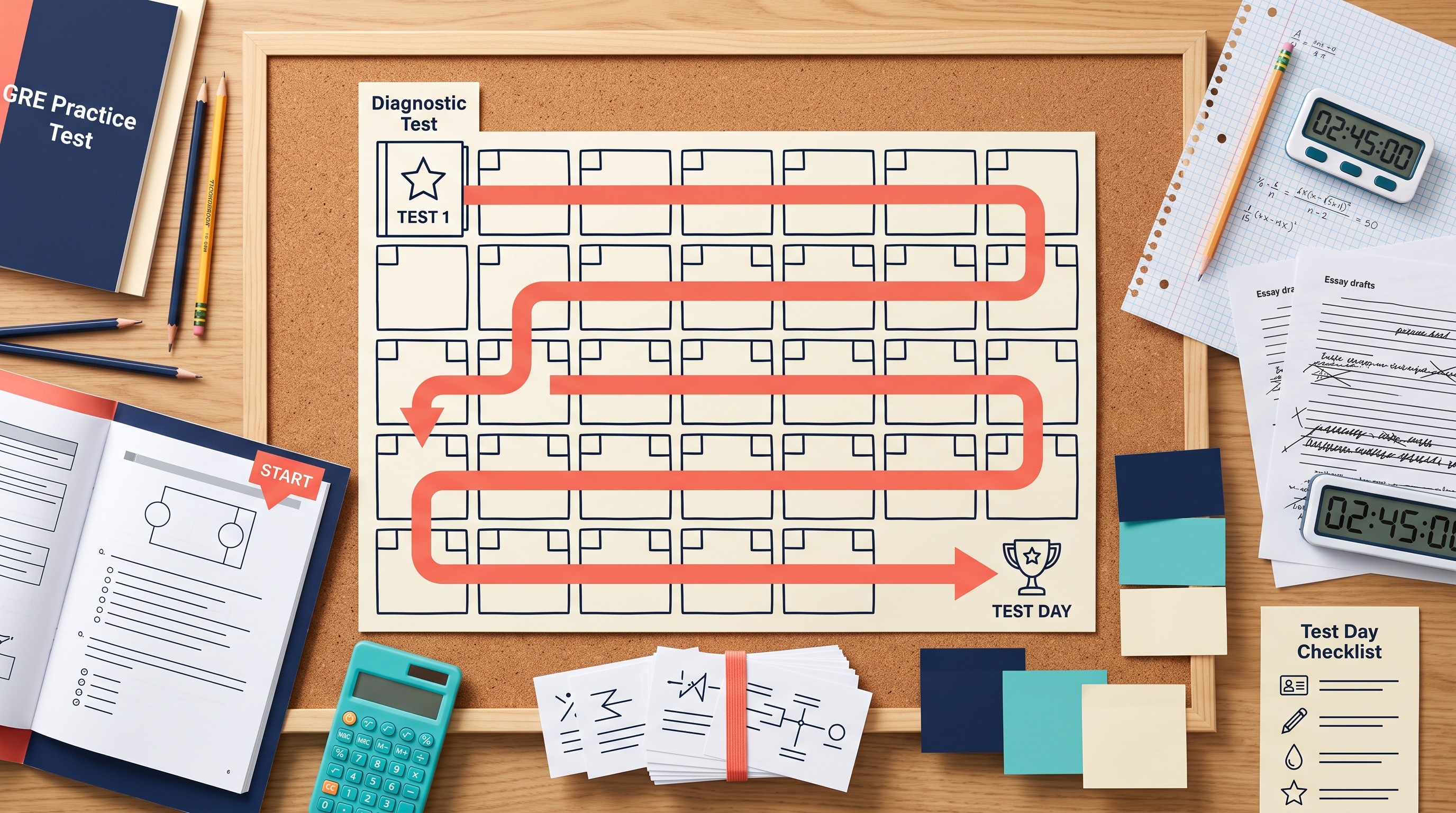 GRE study timeline from diagnosis to test day