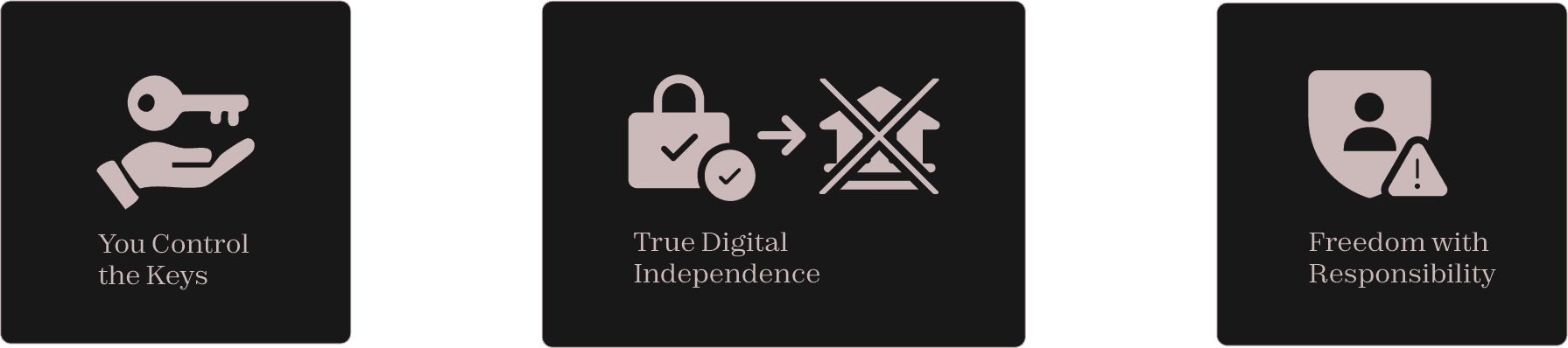 Core principles in non-custodial wallet